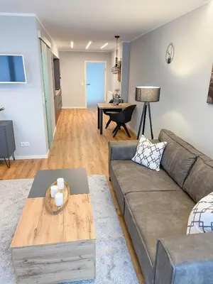 Ein Sitzbereich in der Unterkunft Appartement am Mythenweg