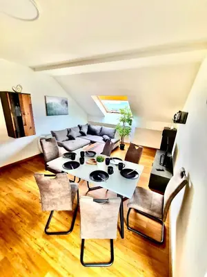 Ein Sitzbereich in der Unterkunft Ferien-Füchse Braunlage