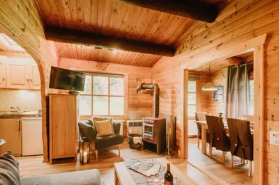 Ein Sitzbereich in der Unterkunft NEU! Komfort Ferienhaus Tannenrauschen