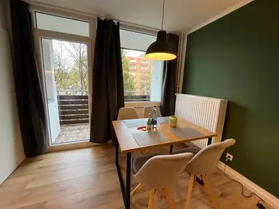 Ein Sitzbereich in der Unterkunft Ferienwohnung Dornröschen