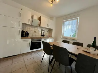 Küche/Küchenzeile in der Unterkunft Ferienwohnung Wanderkönig mit Terrasse