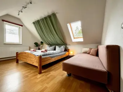 Ein Sitzbereich in der Unterkunft Ferienwohnung Gipfelglück mit Balkon