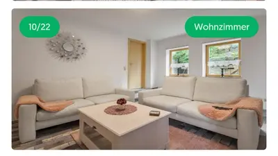 Ein Sitzbereich in der Unterkunft Schloßblick