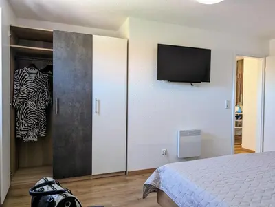 Ein Bett oder Betten in einem Zimmer der Unterkunft Premiumferienhaus Anni