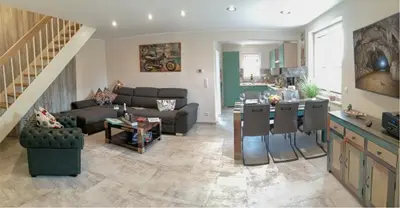 Ein Sitzbereich in der Unterkunft Premium-Plus-Ferienhaus Skadi I