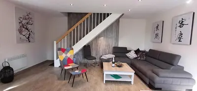 Ein Sitzbereich in der Unterkunft Premiumferienhaus Prana