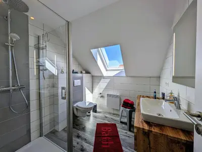 Ein Badezimmer in der Unterkunft Premiumferienhaus Mara