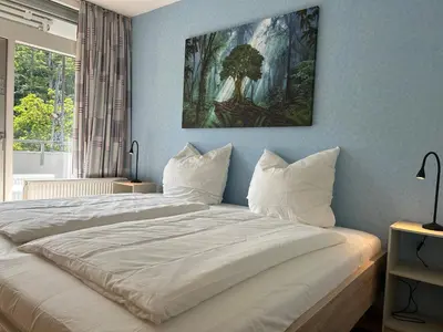 Ein Bett oder Betten in einem Zimmer der Unterkunft Wald-Idyll: Urlaub im Grünen