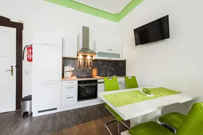 Küche/Küchenzeile in der Unterkunft Ferienwohnung König