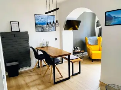 Ein Sitzbereich in der Unterkunft Ferienwohnung Villa Radau