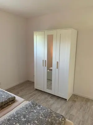 Ein Bett oder Betten in einem Zimmer der Unterkunft Ferienhaus Am Bodestein