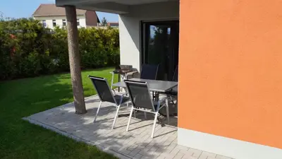 Ein Patio oder anderer Außenbereich in der Unterkunft Ferienhaus Am Bodestein