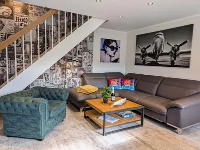 Ein Sitzbereich in der Unterkunft Premium-Plus-Ferienhaus Havanna Select