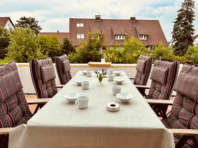 Ein Sitzbereich in der Unterkunft Ferienwohnung Kaiserglück
