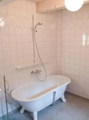 Ein Badezimmer in der Unterkunft Ferienwohnung direkt Am kleinsten Haus in Wernigerode