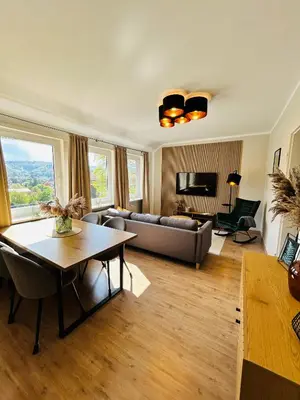 Ein Sitzbereich in der Unterkunft Harzburgliving Wohnung Goethe`s Auszeit