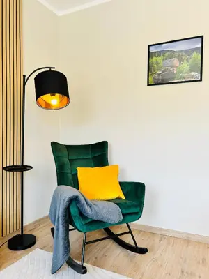 Ein Sitzbereich in der Unterkunft Harzburgliving Wohnung Goethe`s Auszeit