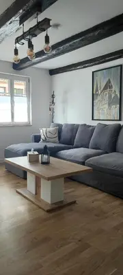 Ein Sitzbereich in der Unterkunft Ferienhaus Harztörchen