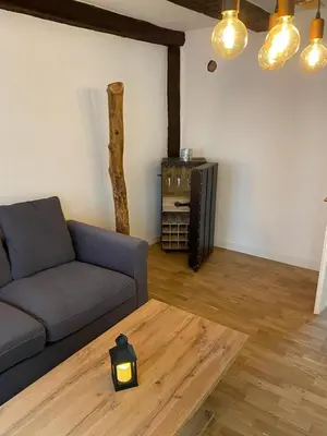 Ein Sitzbereich in der Unterkunft Ferienhaus Harztörchen