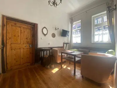 Ein Sitzbereich in der Unterkunft Haus Anastasia