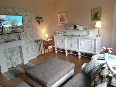 Ein Bett oder Betten in einem Zimmer der Unterkunft Ferienwohnung Laura
