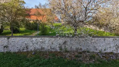 Ein Garten an der Unterkunft Ferienhaus am Schloßpark