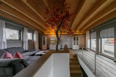 Ein Sitzbereich in der Unterkunft Monopol Apartments