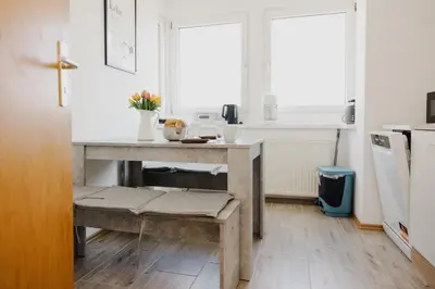 Küche/Küchenzeile in der Unterkunft Ferienwohnung Spatzennest