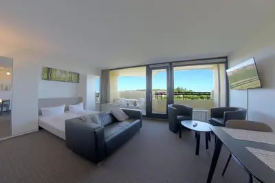 Ein Sitzbereich in der Unterkunft Apartment 359