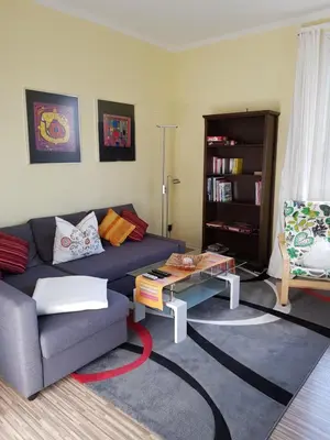 Ein Sitzbereich in der Unterkunft Haus Bergeshöh