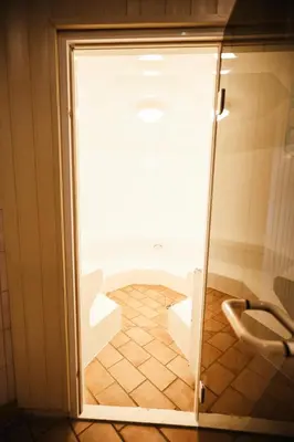 Ein Badezimmer in der Unterkunft Harzherz, im Harz, mit Schwimmbad und Sauna
