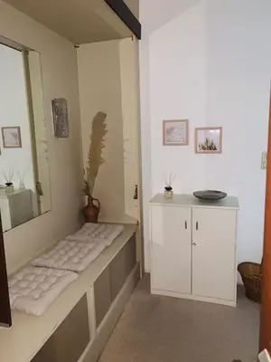 Ein Bett oder Betten in einem Zimmer der Unterkunft Ferienwohnung Paula
