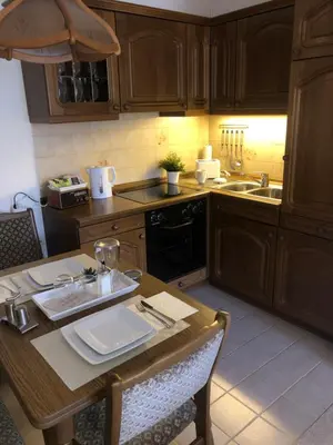 Küche/Küchenzeile in der Unterkunft Ferienwohnung Paula