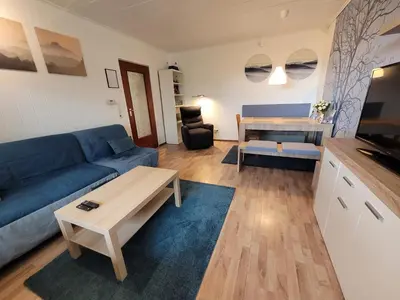Ein Sitzbereich in der Unterkunft Ferienwohnung Bergblick in Sankt Andreasberg