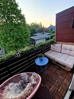 Ein Balkon oder eine Terrasse in der Unterkunft Manjana`s Waldblick