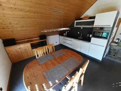 Küche/Küchenzeile in der Unterkunft HarzZeit - die Ferienwohnung mit 2 Schlafzimmern