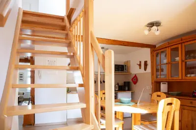 Ein Sitzbereich in der Unterkunft Ferienwohnung Altstadtnest Wernigerode