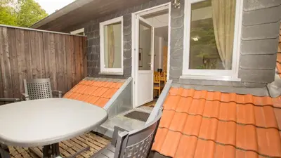 Ein Patio oder anderer Außenbereich in der Unterkunft Ferienwohnung Forsthaus am Brocken, 80 qm, 3 Schlafzimmer F6