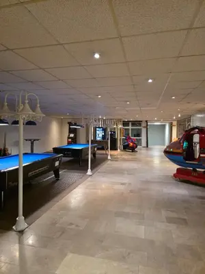 Ein Billardtisch in der Unterkunft Gemütliche Ferienwohnung 479 mit Pool, Sauna & wunderschöner Aussicht in Braunlage-Hohegeiß