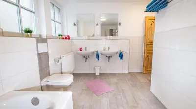 Ein Badezimmer in der Unterkunft Ferienhäuser Ilsestein Einzelhaus, 130 qm, 4 Schlafzimmer