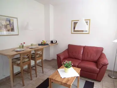 Ein Sitzbereich in der Unterkunft Ferienwohnung Nexö, 30 qm, ein Schlafzimmer N1