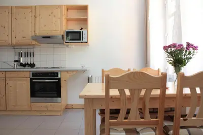 Küche/Küchenzeile in der Unterkunft Ferienwohnung Forsthaus am Brocken, 40 qm, 1 Schlafzimmer F2