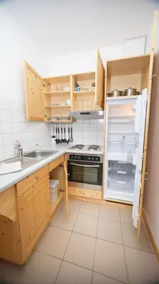 Küche/Küchenzeile in der Unterkunft Ferienwohnung Forsthaus am Brocken, 40 qm, 1 Schlafzimmer F4