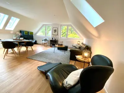 Ein Sitzbereich in der Unterkunft Harzpur Lodge - Pure Entspannung in purer Natur