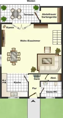 Grundriss der Unterkunft Premiumhaus Hygge