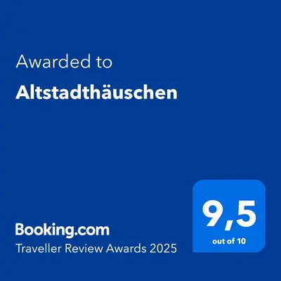 Ein Zertifikat, Auszeichnung, Logo oder anderes Dokument, das in der Unterkunft Altstadthäuschen ausgestellt ist