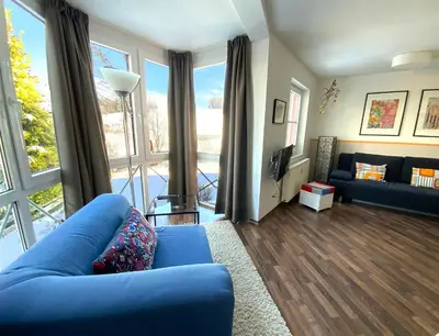 Ein Sitzbereich in der Unterkunft Apartment Heller am Hasselkopf