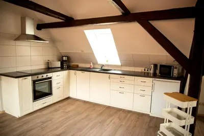Küche/Küchenzeile in der Unterkunft Ferienwohnung Up'n Spitzböhn