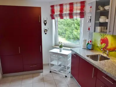 Küche/Küchenzeile in der Unterkunft Ferienwohnung Hexentanz
