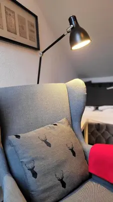 Ein Sitzbereich in der Unterkunft Berg-Büdchen - schnuckelige Maisonette-FeWo - gemütlich und günstig